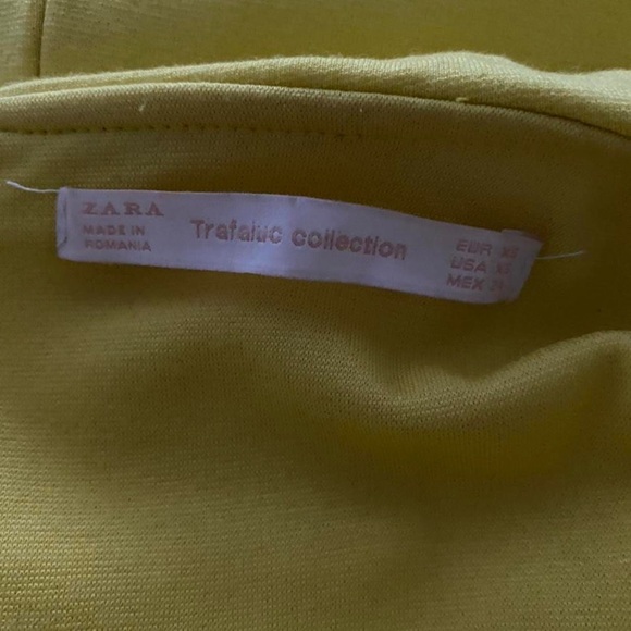 ZARA TRAFALUC COLLECTION YELLOW OFF THE SHOULDER FRILL MINI DRESS - Picture 3 of 3